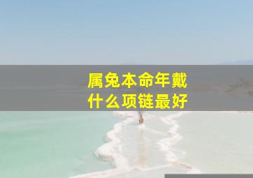 属兔本命年戴什么项链最好,属兔本命年戴什么项链最好呢