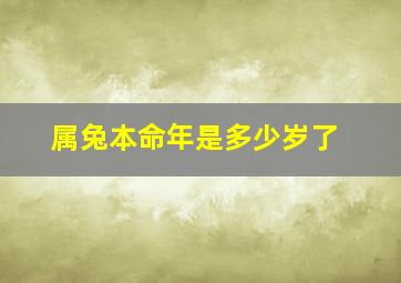 属兔本命年是多少岁了,属兔本命年几岁