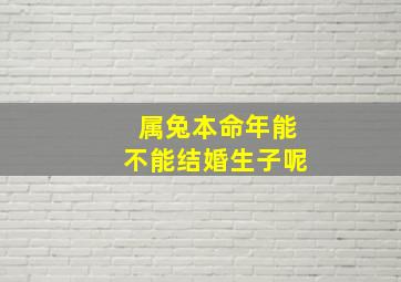 属兔本命年能不能结婚生子呢,属兔的本命年可以生宝宝吗