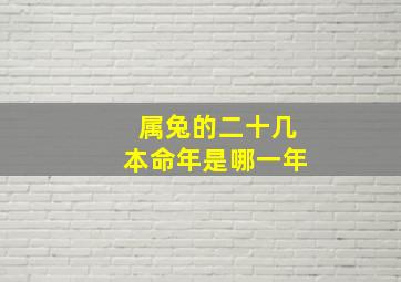 属兔的二十几本命年是哪一年,属兔人的本命年是哪几年