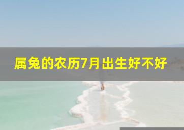 属兔的农历7月出生好不好,属兔农历7月出生的人命运