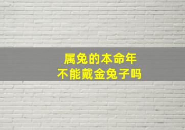 属兔的本命年不能戴金兔子吗,属兔本命年不能结婚吗