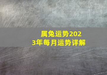 属兔运势2023年每月运势详解,属兔2023年的运势