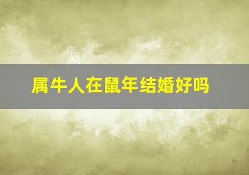 属牛人在鼠年结婚好吗,2020鼠年2月生肖属牛和生肖属龙结婚好不好