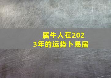 属牛人在2023年的运势卜易居,十二属相2023年的运势