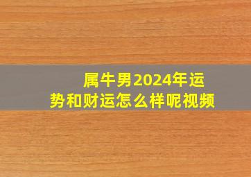 属牛男2024年运势和财运怎么样呢视频