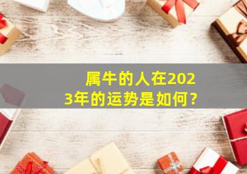 属牛的人在2023年的运势是如何？