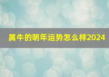 属牛的明年运势怎么样2024