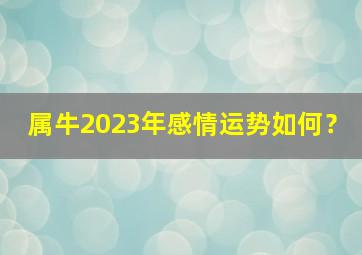 属牛2023年感情运势如何？