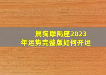 属狗摩羯座2023年运势完整版如何开运,82年属狗人2023运势