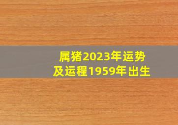 属猪2023年运势及运程1959年出生,1959年出生属猪的人2023年多少岁