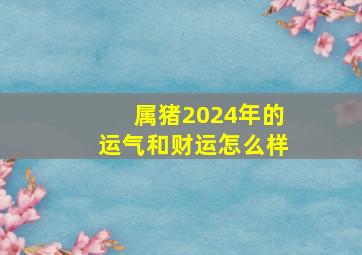 属猪2024年的运气和财运怎么样,2024年属猪的财运和运气如何