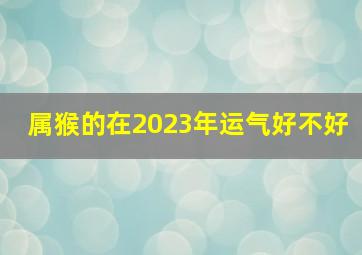 属猴的在2023年运气好不好,生肖猴2023年运势