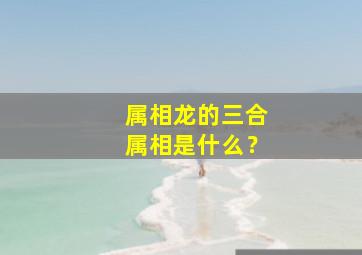 属相龙的三合属相是什么？