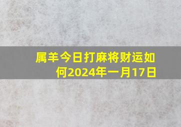 属羊今日打麻将财运如何2024年一月17日,属羊今日打麻将财运如何2024年一月17日运势