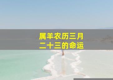 属羊农历三月二十三的命运,1991年农历7月11和1990年农历3月23分别是什么命