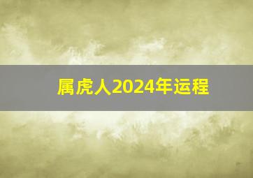 属虎人2024年运程