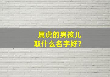 属虎的男孩儿取什么名字好？,属虎的男孩取名大全