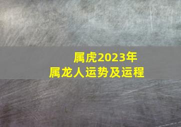 属虎2023年属龙人运势及运程,属虎的人2023年的运势如何