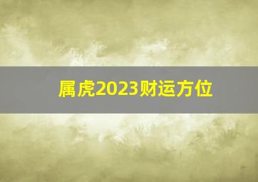 属虎2023财运方位