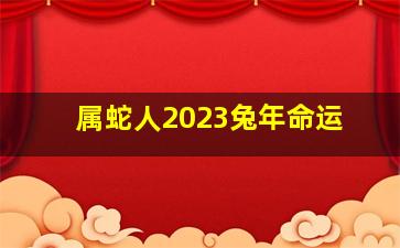 属蛇人2023兔年命运,2023属蛇的人运势如何