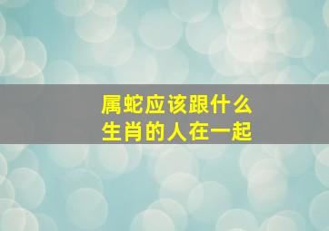 属蛇应该跟什么生肖的人在一起,蛇跟什么属相配属蛇和什么属相最配