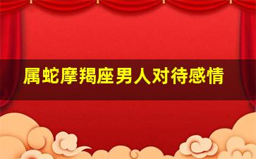 属蛇摩羯座男人对待感情,属蛇摩羯座男人对待感情的态度