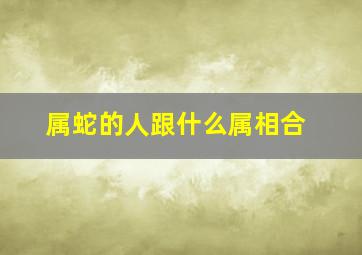 属蛇的人跟什么属相合,属蛇的人与什么属相最配