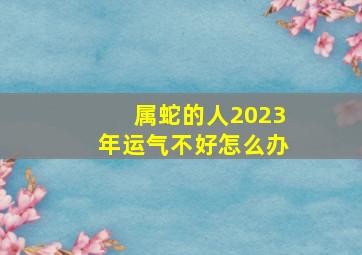 属蛇的人2023年运气不好怎么办,2023年属蛇的人运势如何