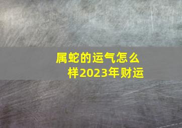 属蛇的运气怎么样2023年财运,2023年属蛇的人运势如何