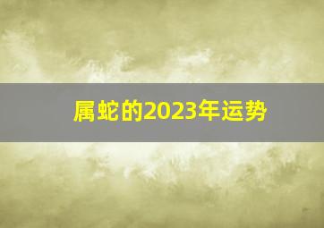 属蛇的2023年运势,2023属蛇的人运势如何