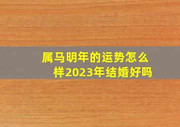 属马明年的运势怎么样2023年结婚好吗,2023癸卯年适合结婚的生肖2023年婚姻运势最好的属相