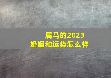 属马的2023婚姻和运势怎么样,2023年属马终于转运了婚姻顺利