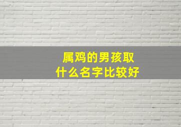 属鸡的男孩取什么名字比较好,属鸡的男孩起名字大全