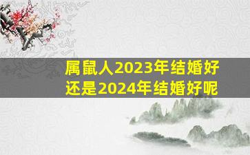 属鼠人2023年结婚好还是2024年结婚好呢,2023年为什么不适合结婚