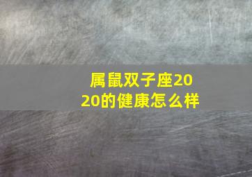 属鼠双子座2020的健康怎么样,2020年双子座全年运势