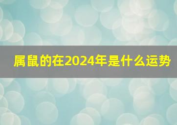 属鼠的在2024年是什么运势,2024年适合结婚吗