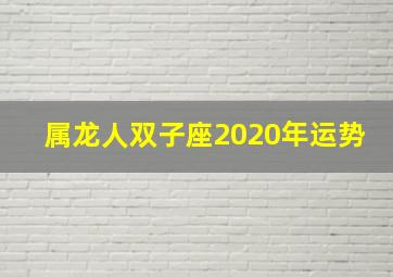 属龙人双子座2020年运势,2020年生肖运势盘点