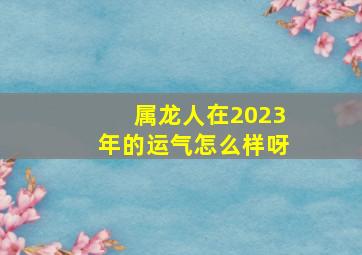 属龙人在2023年的运气怎么样呀,属龙2023年运程及运势详解2023年属龙人全年每月运势