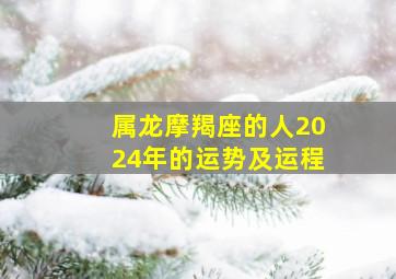 属龙摩羯座的人2024年的运势及运程