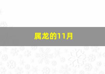 属龙的11月