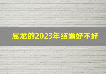 属龙的2023年结婚好不好,00年属龙女2023年婚姻运势结婚好吗