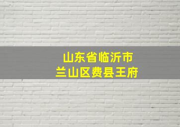 山东省临沂市兰山区费县王府