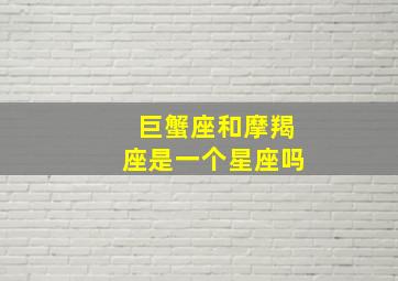 巨蟹座和摩羯座是一个星座吗,巨蟹座和摩羯座在一起合适吗