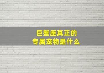 巨蟹座真正的专属宠物是什么,十二星座专属灵宠