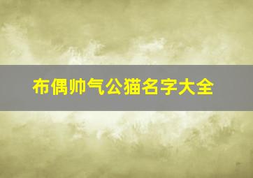 布偶帅气公猫名字大全,布偶帅气公猫名字大全四个字