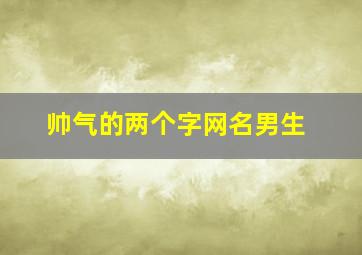 帅气的两个字网名男生,帅气俩字网名