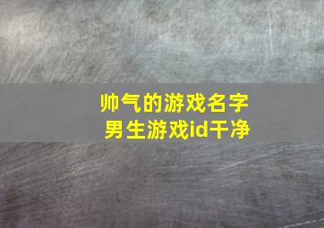 帅气的游戏名字男生游戏id干净,帅气的游戏名字