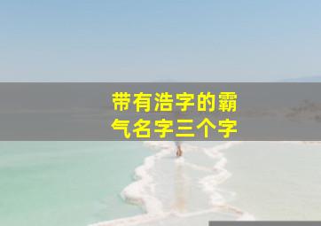 带有浩字的霸气名字三个字,带有浩字的霸气男孩名字浩字取名的含义是什么