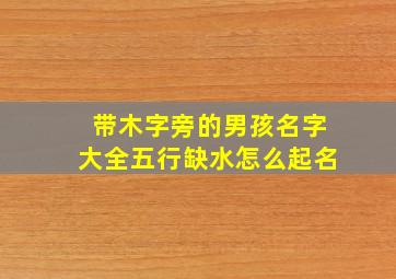 带木字旁的男孩名字大全五行缺水怎么起名,木字旁带水的字男孩名字大全